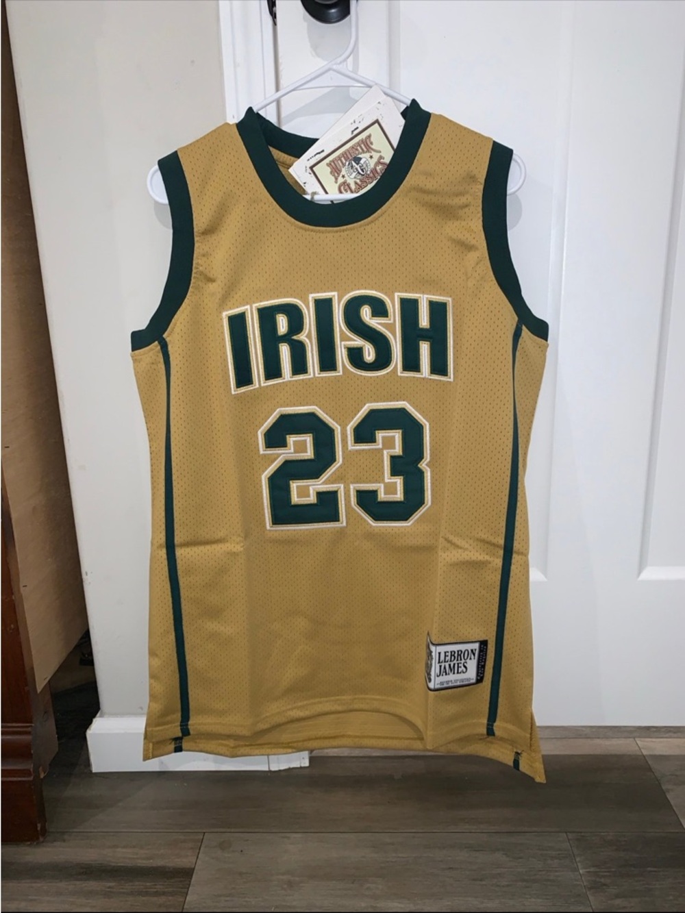 LeBron James IRISH 23 Basketball Jersey - Gold & Green